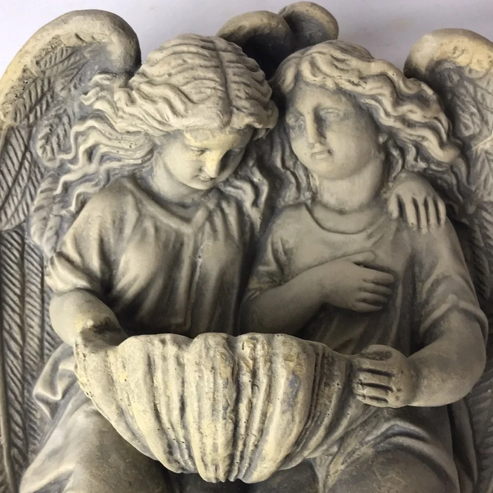 Angels Stone cast wall plaque decor